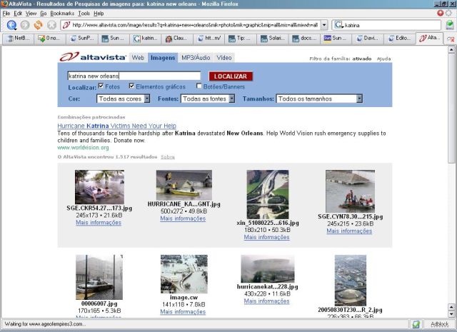 Imagens de Katrina no Google Images