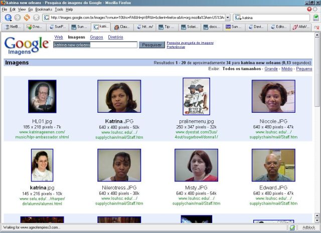 Imagens de Katrina no Google Images